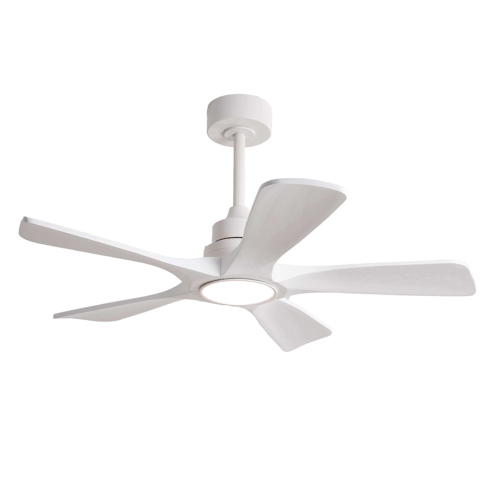 Weiße 42-zoll-deckenventilator Mit Led-licht, 5 Holzflügeln, Fernbedienung