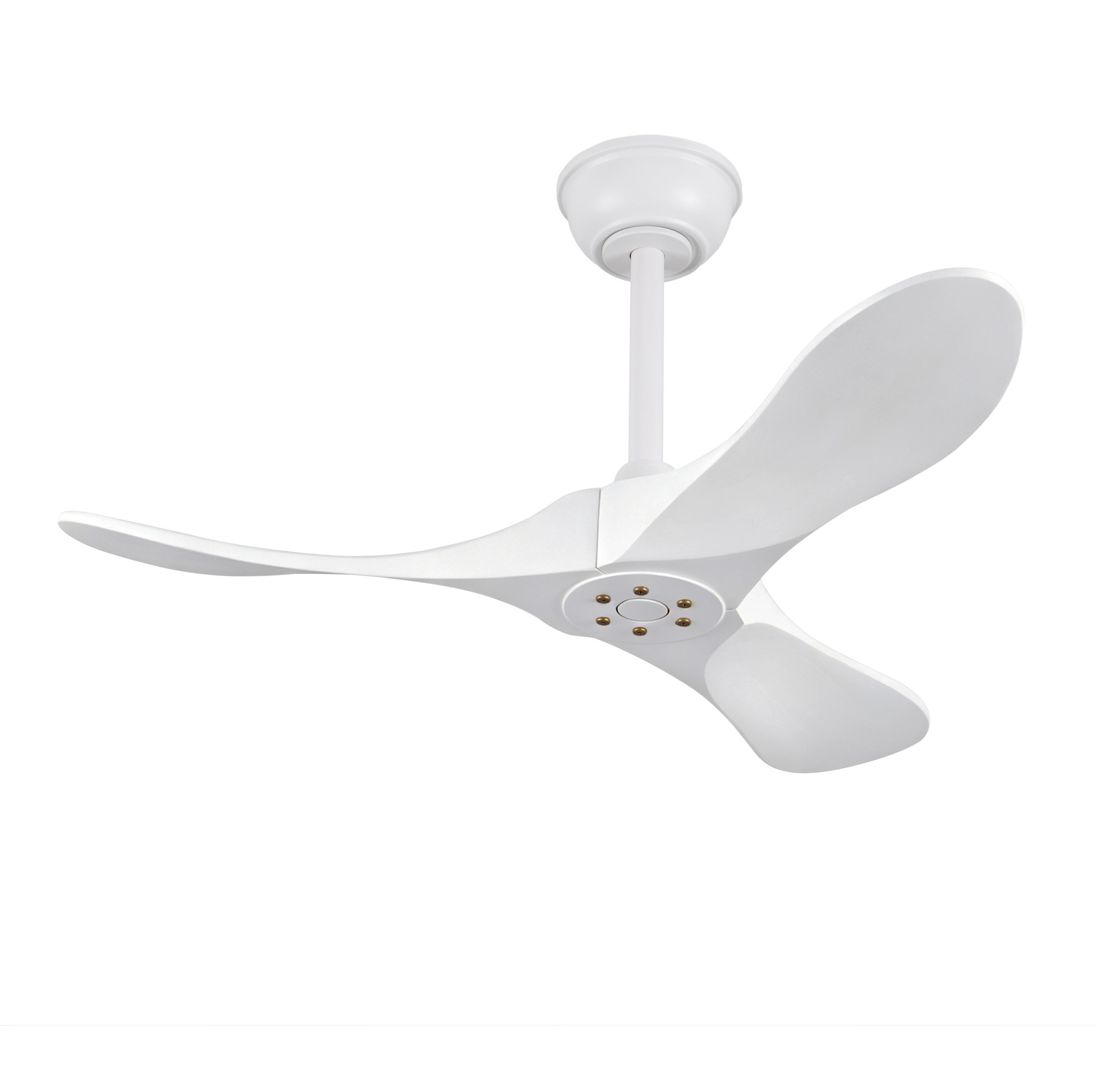 Weißer Deckenventilator 36 Zoll Mit 3 Holzflügeln, Ohne Licht, Fernbedienung