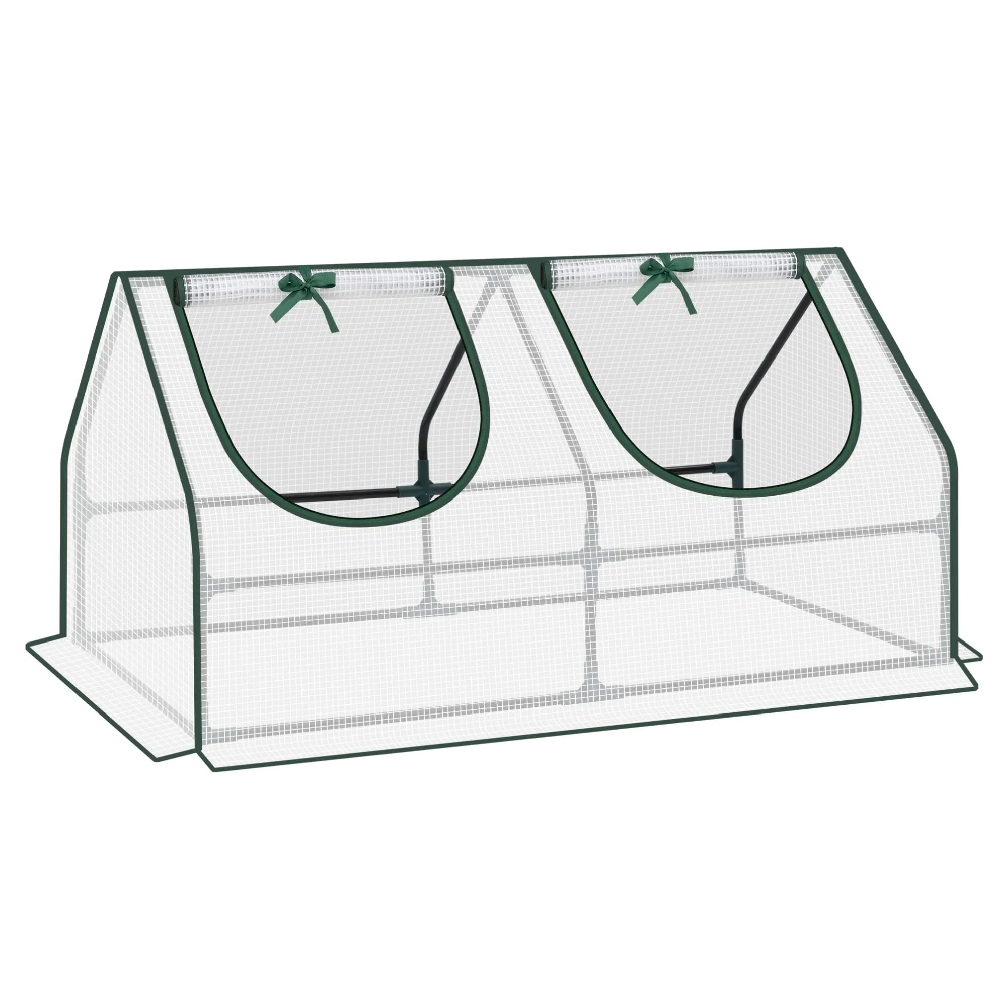 Mini-gewächshaus Für Balkon Aus Pe Und Stahl 120 X 60 X 60 Cm Weiß Modenuit