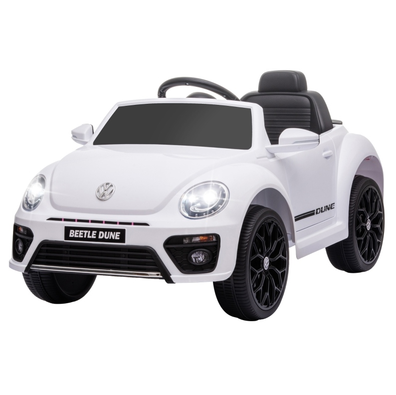 Elektrisches Kinderauto Vw Käfer Mit Fernbedienung Und Musik, Weiß