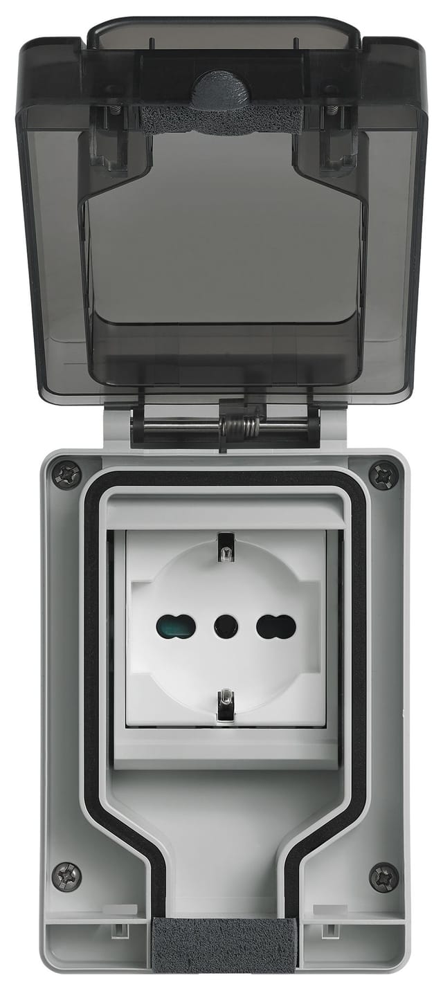 VIMAR - 14962.U IP66-Gehäuse mit eingestecktem Stecker +univ
