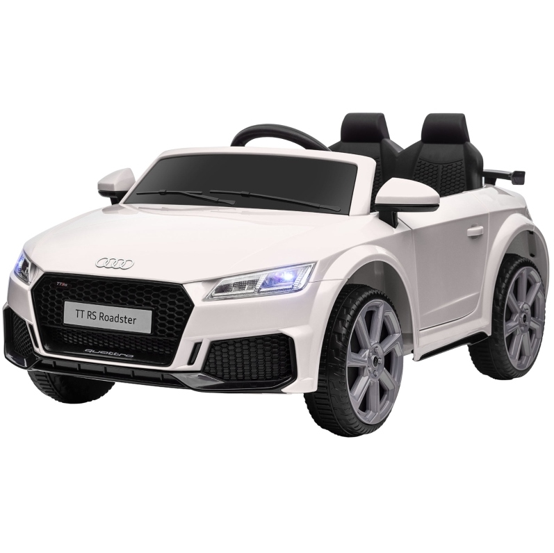 Kinder Elektroauto Audi Tt Rs Roadster Weiß 3 Km/h Mit Fernbedienung Led Usb