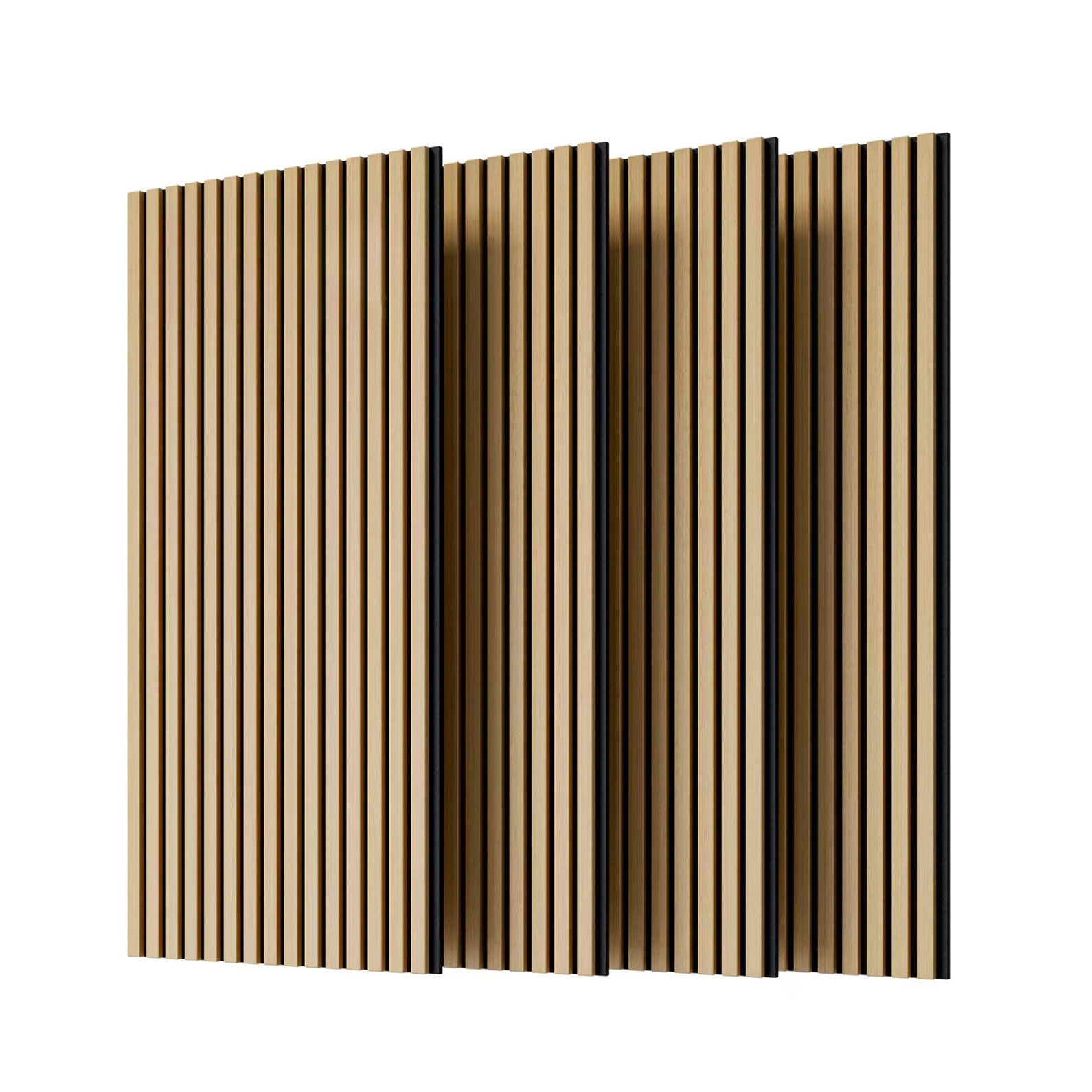 Akustik-holzpaneele Mit Lamellen, 4 Stück, 120 X 60 Cm, Eiche Weiß, Modenuit