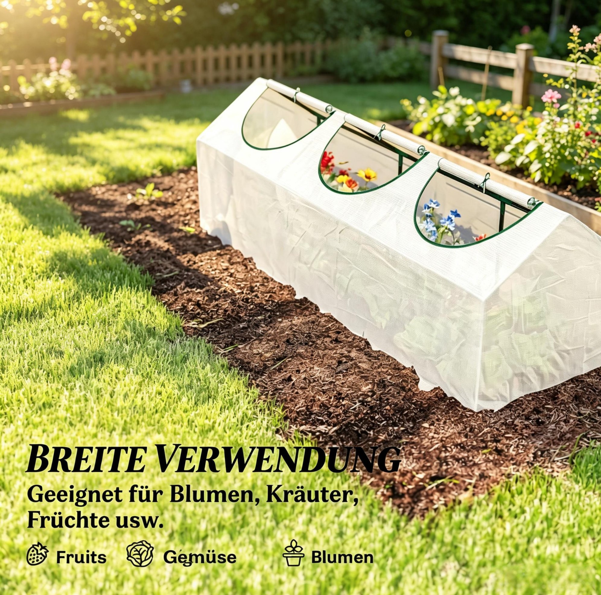 Kompaktes Gewächshaus Für Pflanzen 180 X 60 X 60 Cm Aus Stahl Und Weißem Kunststoff Modenuit