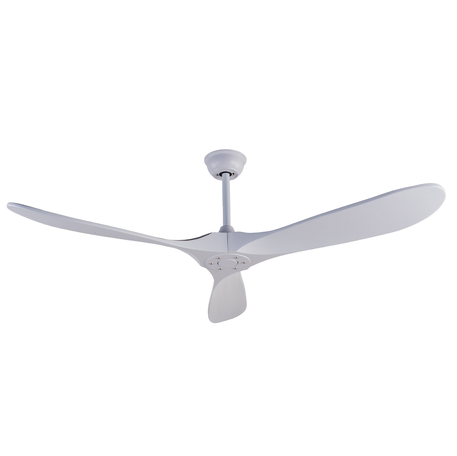 Weißer 60-zoll-deckenventilator Ohne Licht Mit Fernbedienung, Reversibler Dc-motor