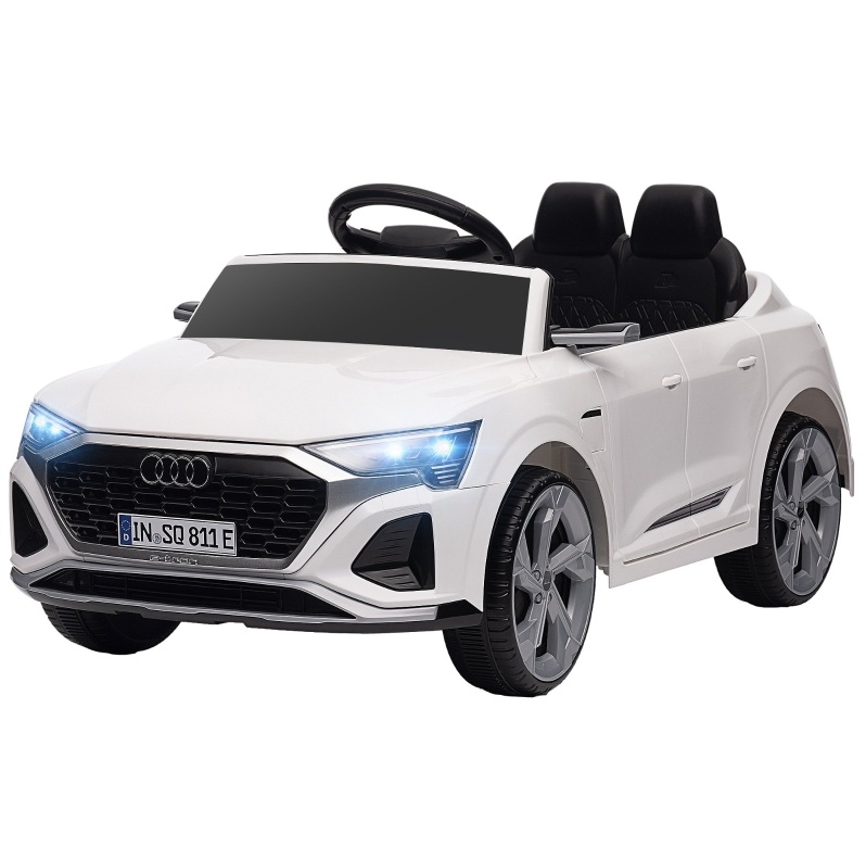 Elektrisches Kinderauto 12v Im Audi Q8 Stil, Fernbedienung, Lichter, Musik, Weiß