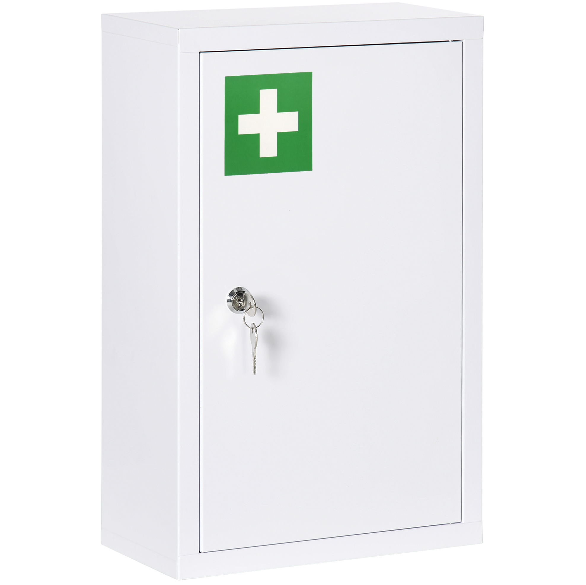 Wand-medizinschrank Aus Weißem Stahl Mit Schloss 30 X 14 X 46 Cm