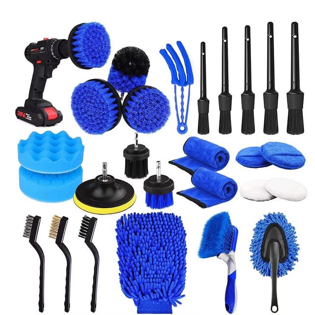 Werkzeuge zur Autoreinigung und -pflege, 26-teiliges Schwammset zur Reifenreinigung und -pflege – RWCleaning Brush