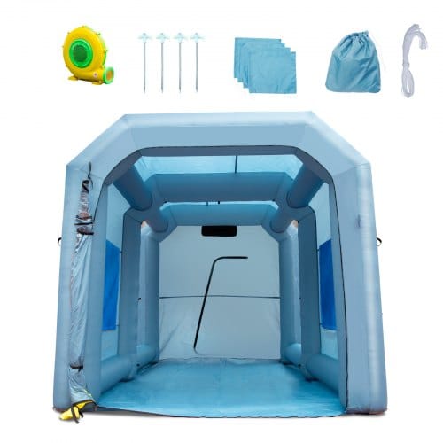 VEVOR Aufblasbare Spritzkabine für Autolackiererei, 4,9 x 3,0 x 2,7 m, Filtersystem, Gebläse 950 W
