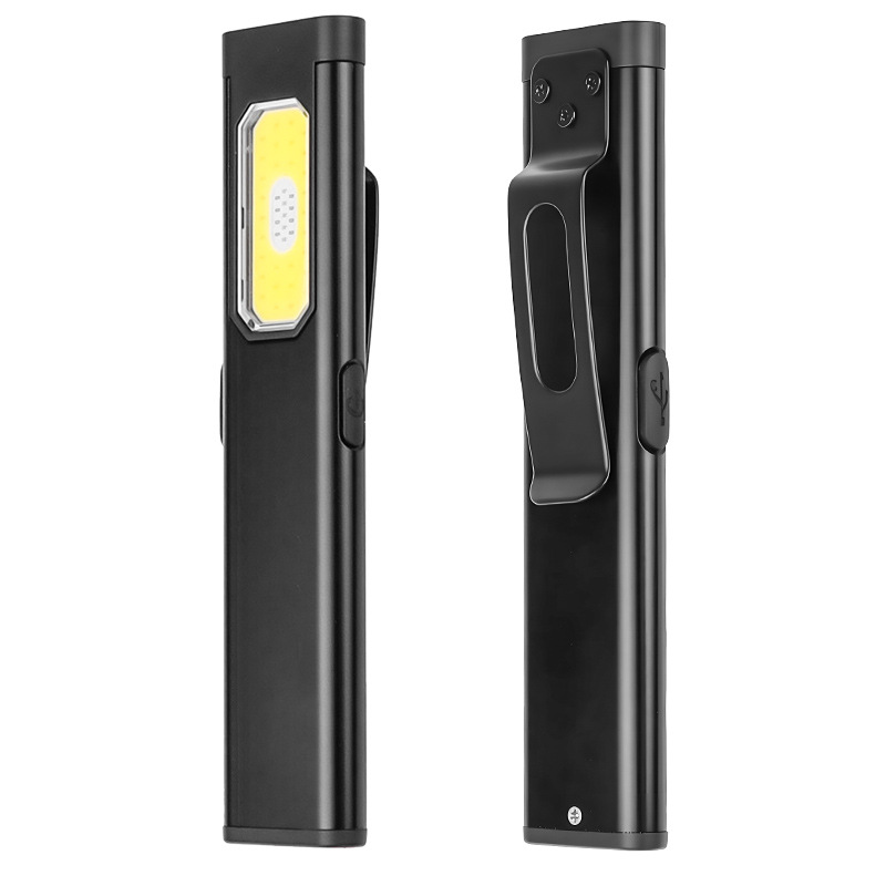Tragbare Led-taschenlampe Mit Clip – 11,1 Cm – Usb-aufladbar – Helle Und Effiziente Led – Ideal Zum Wandern Und Spazierengehen