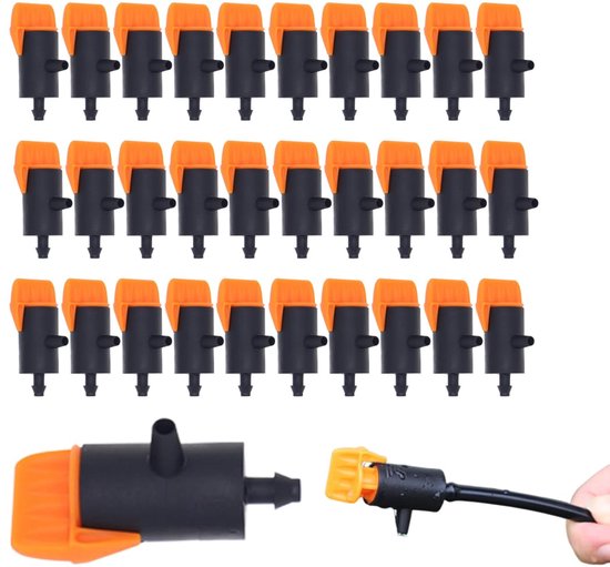 30-teiliges Verstellbares Tropfbewässerungsset - Automatische Mikro-tropfbewässerung - Geeignet Für Gärten, Sukkulenten, Blumenbeete (4 Mm/7 Mm)