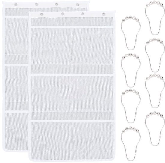 6-teiliges Dusch-organizer-set – Schnelltrocknendes Netzgewebe – Tragbares Duschregal