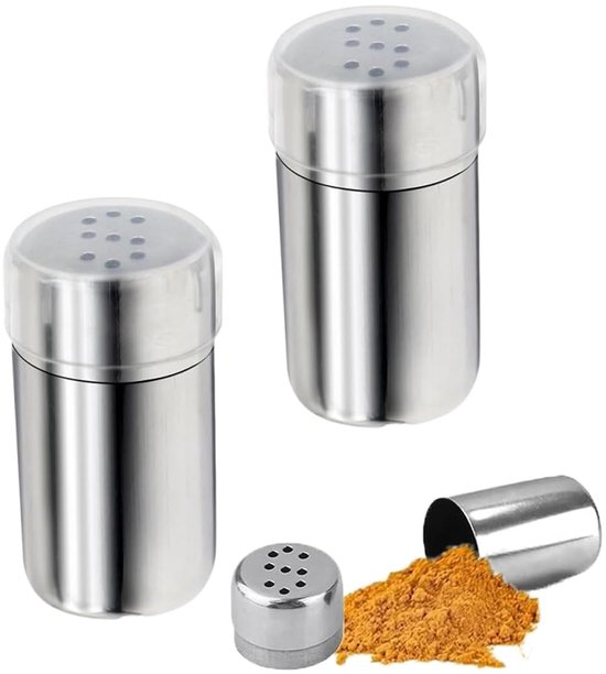 Mini-salz- Und Pfefferstreuer-set (2er-pack, Edelstahl) – Ideal Für Lunchboxen, Bento-boxen, Den Bürogebrauch Und Camping.