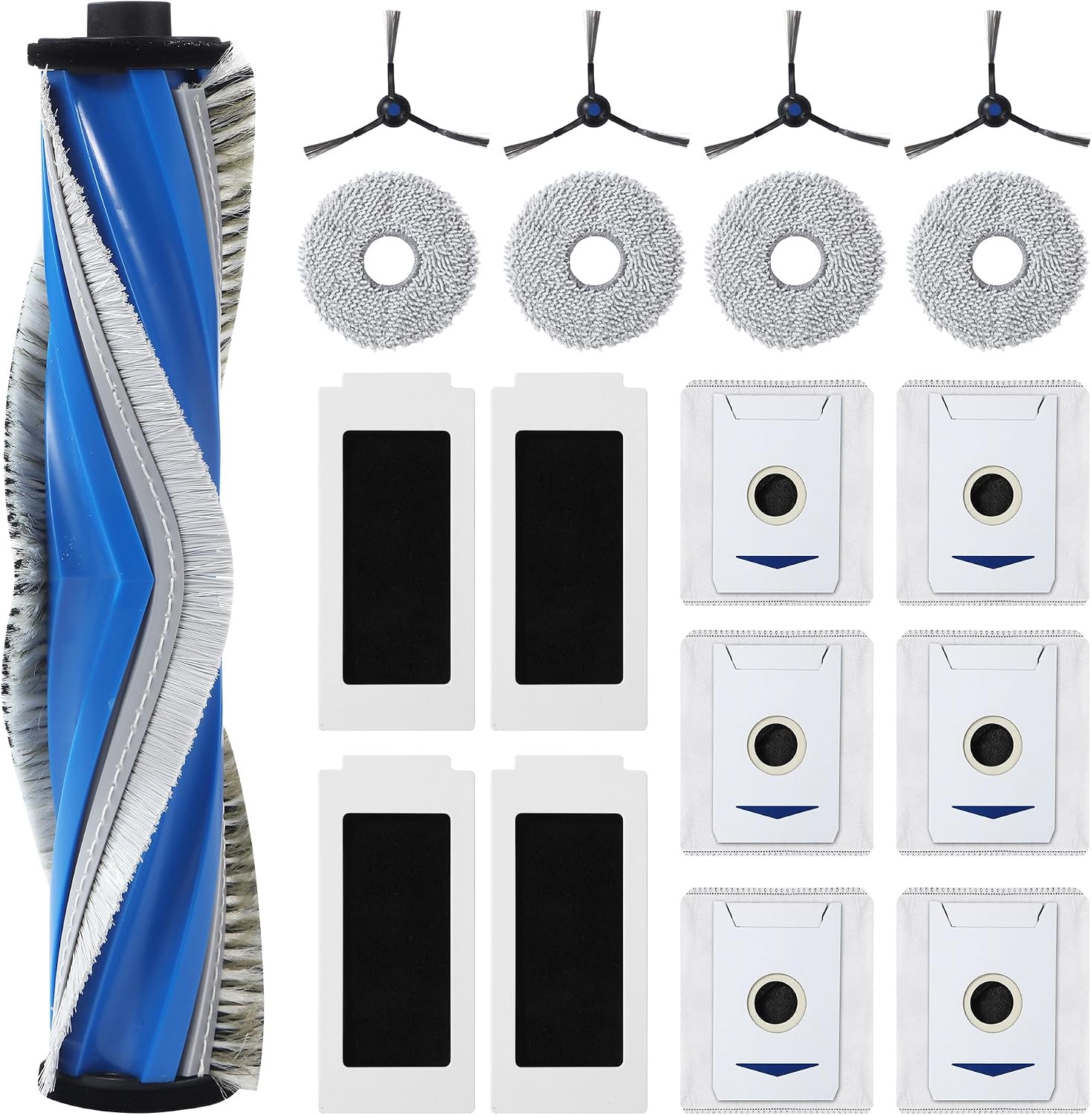 19-teiliges Zubehörset Für Den Ecovacs Deebot T30s Pro/t30s, Mit Einer Hauptgummibürste, Vier Hepa-filtern, Sechs Staubbeuteln, Vier Reinigungstüchern Und Seitenbürsten