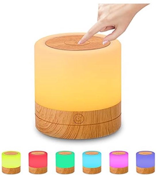 Kabellose Nachttischlampe, Dimmbar Per Touch, Rgb/fernbedienung, Usb-aufladbar