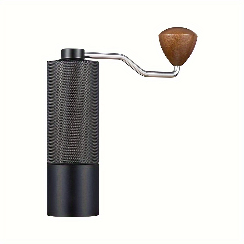Professionelle Manuelle Kaffeemühle, Handmühle Aus Aluminiumlegierung Mit Verstellbaren Lagern Und Holzgriff (schwarz)