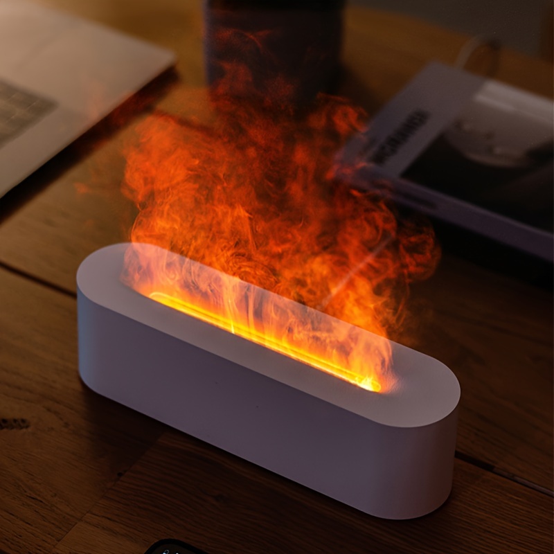 1 Led-lampe Mit Simulierter Flamme (144 G), Usb-betrieben, Rgb-beleuchtung, Timer, Luftbefeuchter, Geeignet Für Schlafzimmer/büro