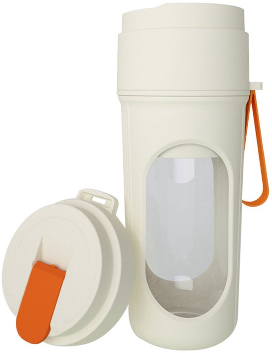 Mini-entsafter – Mixbecher – 21.000 U/min – Verbesserte 2 Deckel – Eiscrushing-funktion – Kabellos – Ideal Für Camping, Reisen Und Studentenwohnheime (orange)