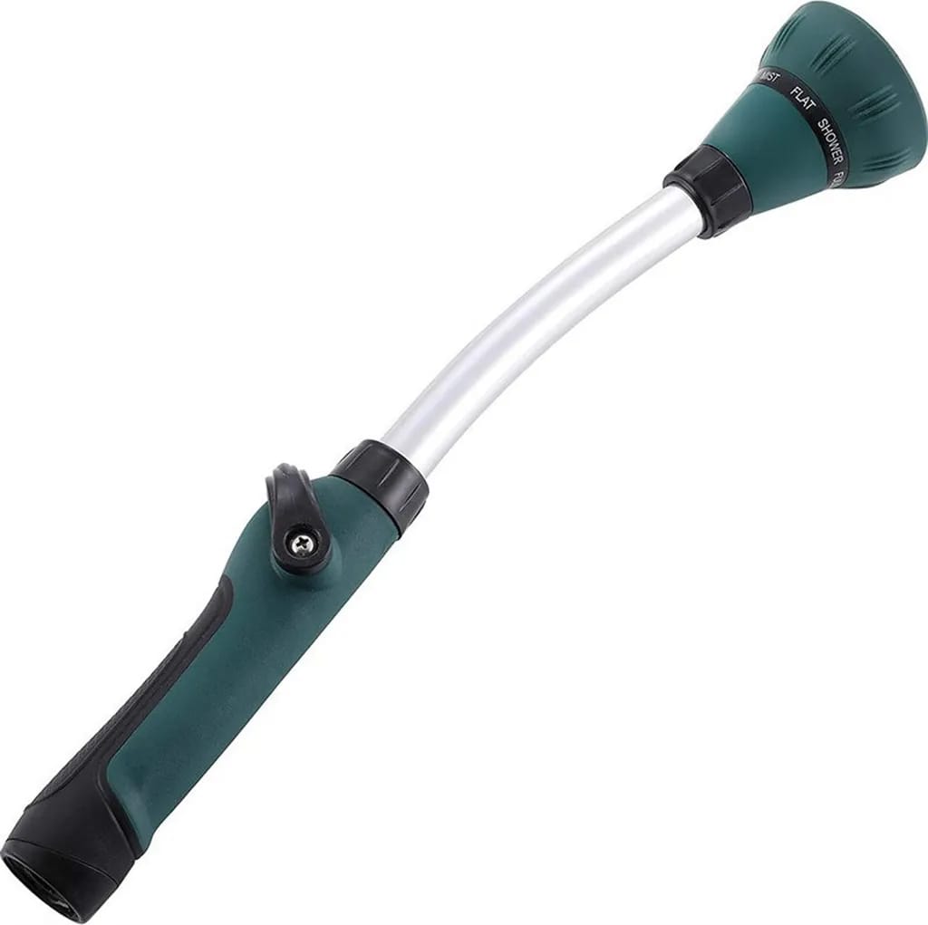 Bewässerungsspritzpistole – 15-zoll-schlauchdüse – 8 Sprühmodi – Daumenventil – Grün
