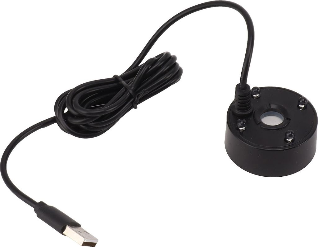 Usb-zerstäuber Mit Farbigen Led-leuchten, 5v Ultraschall-springbrunnenzerstäuber, Geeignet Für Teiche, Steingärten, Aquarien Und Wassertanks - Schwarz.