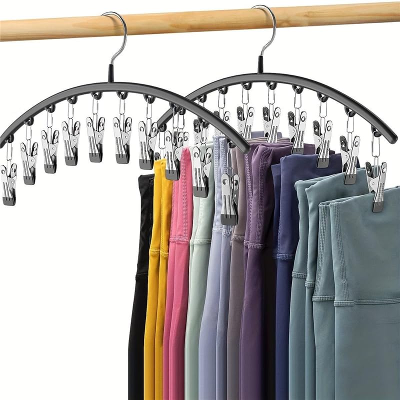 2er-pack Kleiderbügel Aus Edelstahl Mit Trockner Und Clips, Kleiderbügel Für Zuhause, Windfester Balkonständer Mit Clips, Platzsparende Aufbewahrungseinheit