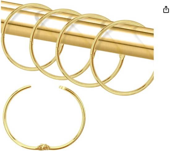 40 Clip-on-duschvorhangringe, Rostfreie Metall-scharnierhaken, Werkzeuglos, Silberfarben.