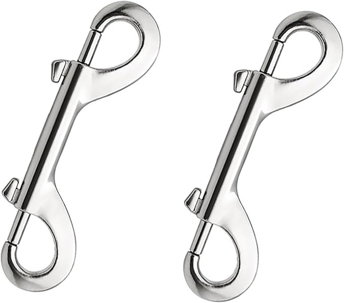Doppelseitige Edelstahl-karabiner, 2er-pack – Sicherheits-doppelringhaken, Geeignet Für Heimwerkerarbeiten – 9 Cm