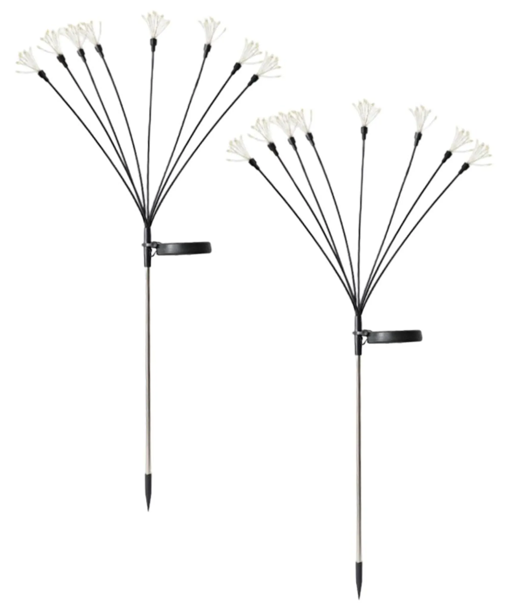2-teiliges Solar-gartenleuchten-set Mit Leds, 8 Beleuchtungsmodi, Wasserdicht, Für Gärten, Rasenflächen, Terrassen, Warmes Weihnachtslicht