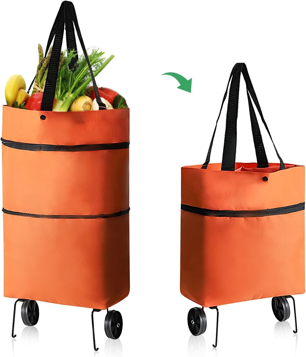 Einkaufstasche – Faltbarer Trolley Mit Rollen Für Damen – Faltbare Einkaufstasche Mit Rollen – Faltbarer Einkaufswagen – Wiederverwendbare Einkaufstaschen – Shop