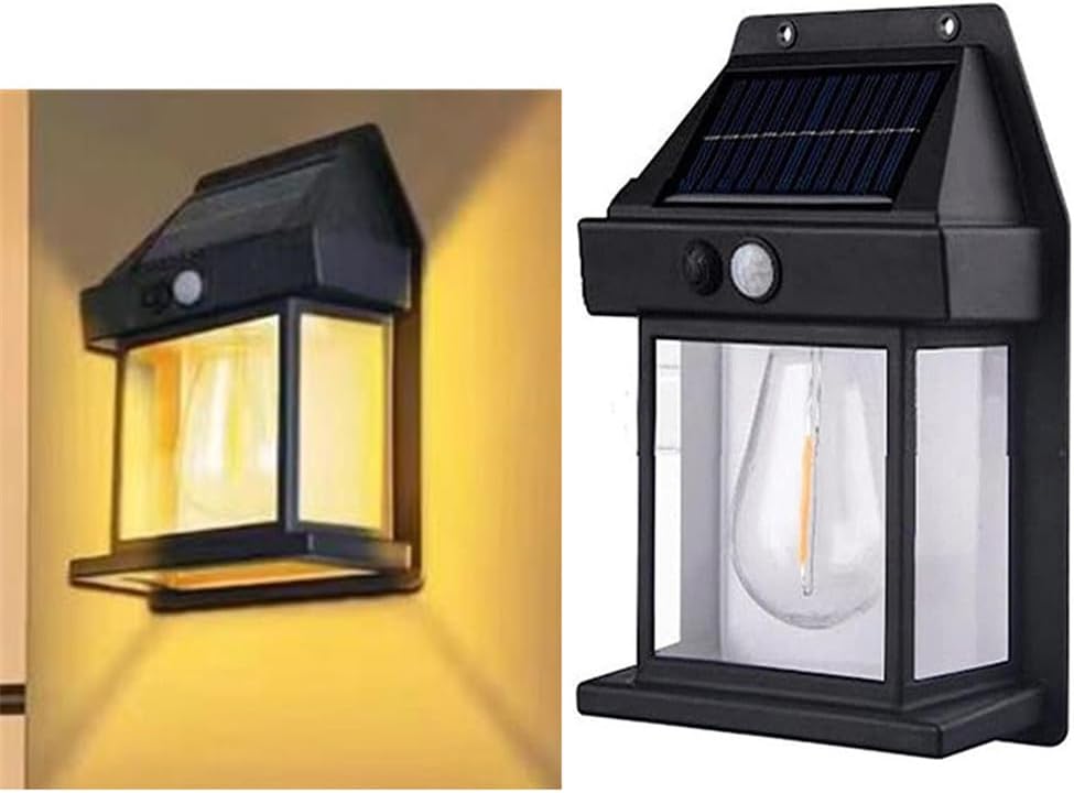 Solar-wandleuchte Für Den Außenbereich, Wasserdichte Wolframfadenlampe, Sensorleuchte, Wandleuchte Für Haus Und Garten, Nachtlicht Für Villenbeleuchtung.