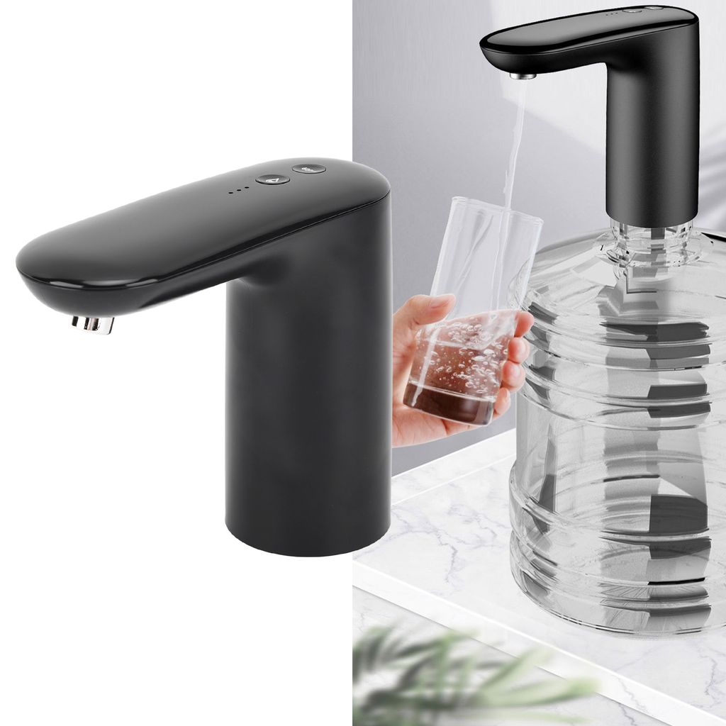 Elektrische Wasserflaschenpumpe, Tragbarer, Kabelloser, Automatischer Wasserspender, Geeignet Für Zuhause Und Camping, Schwarz.
