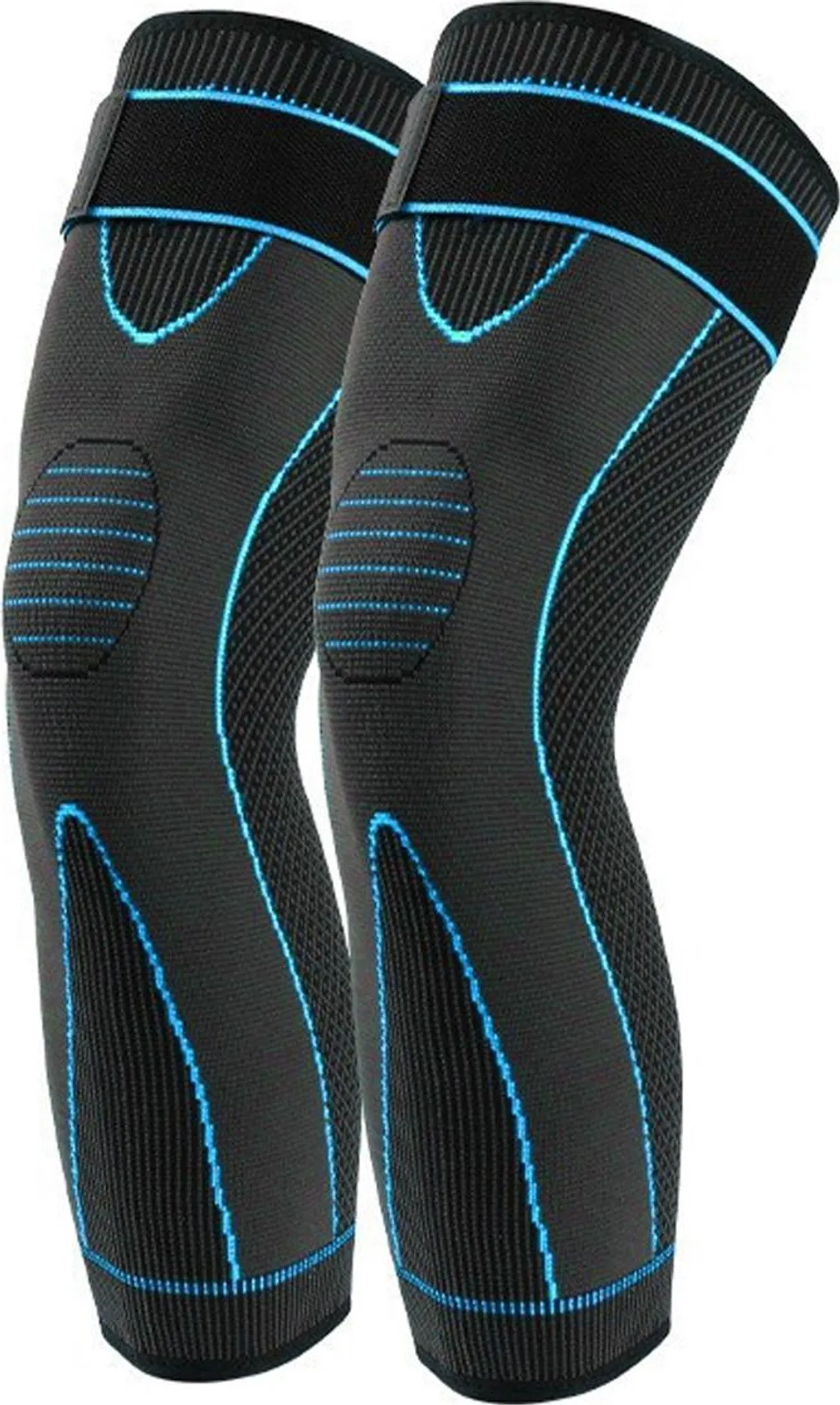 Verlängerte Knieorthese Zur Beinunterstützung Bei Basketball, Fußball, Knietraining Und Anderen Sportarten – Blau (geeignet Für 130-160 Lbs)
