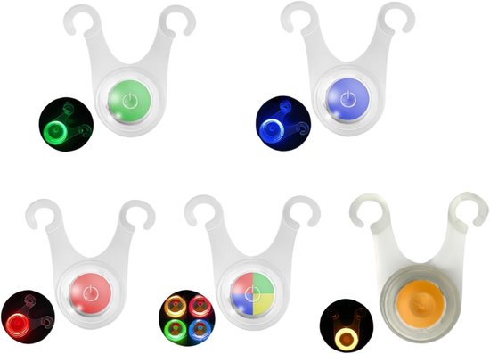 Led-lichterkette Fürs Camping, Mehrfarbig, Silikon, 5er-pack Mit Haken, Wasserdicht, Batteriebetrieben, Für Zeltleinen, Camping, Fahrräder