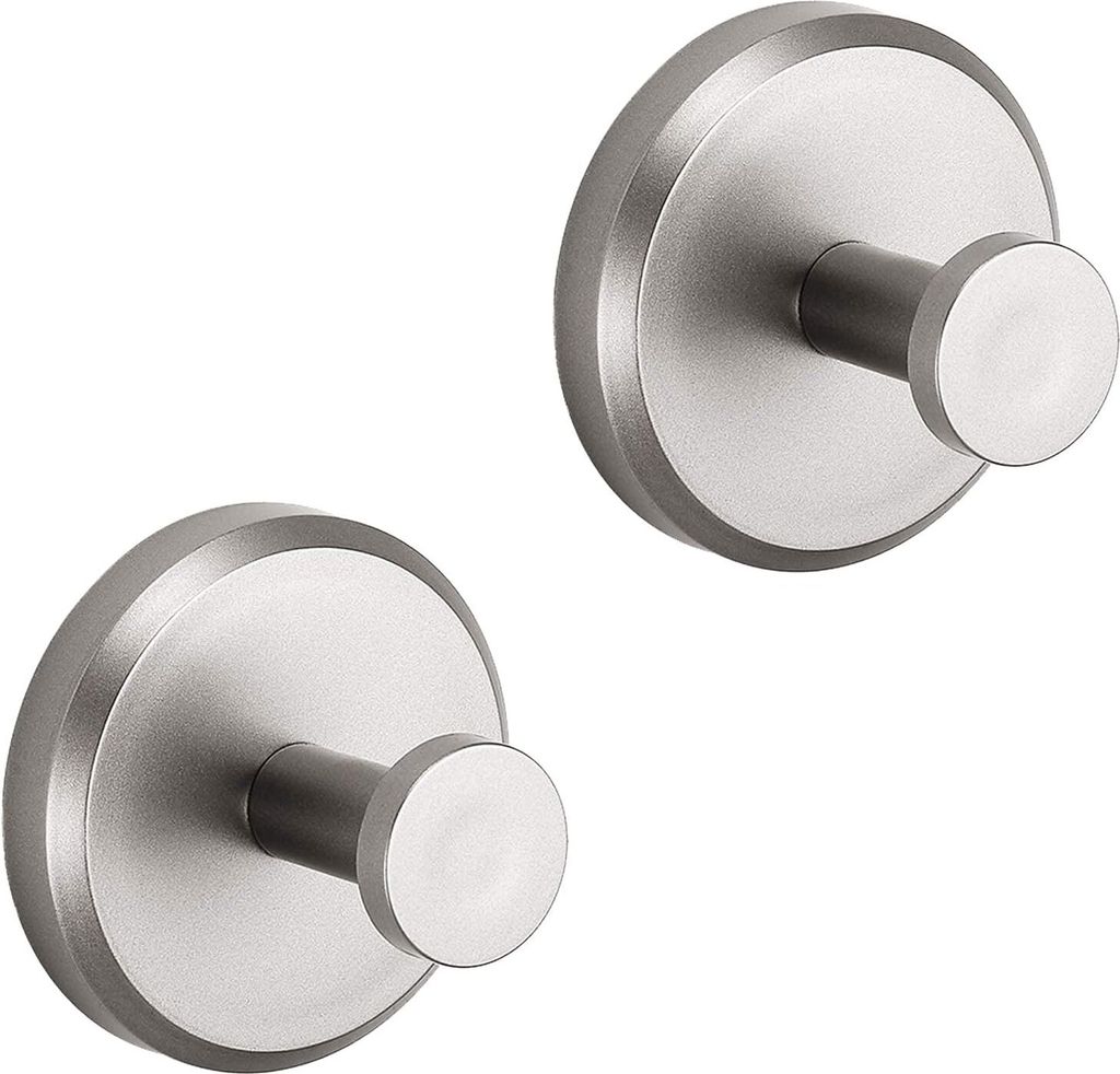 Saugnapfhaken Für Duschräume, Badezimmer, Küchen, Mit Einer Tragfähigkeit Von Bis Zu 7 Kg – Poliertes Mattes Chrom Und Gebürstetes Nickel (2er-pack)
