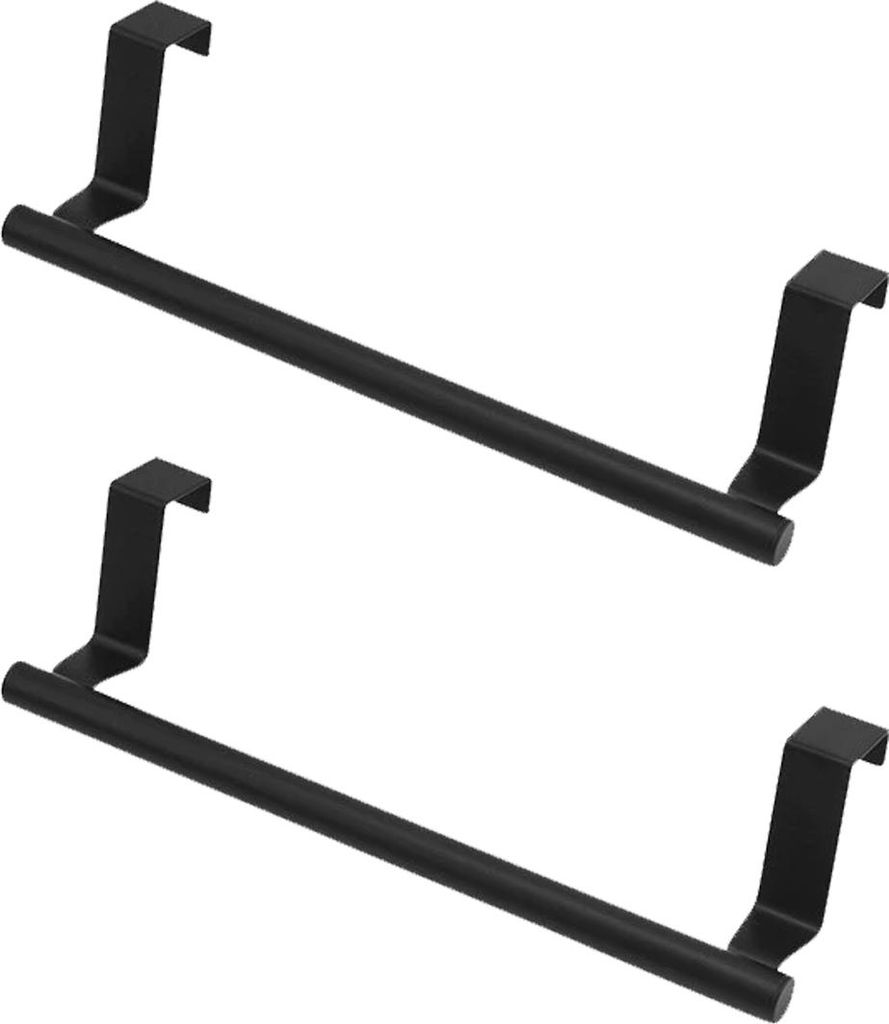 Handtuchhalter Zur Schrankmontage, Handtuchhalter Für Küchenschranktüren, Handtuchstange Aus Edelstahl Für Schranktüren, Mattschwarz, 2er-pack.