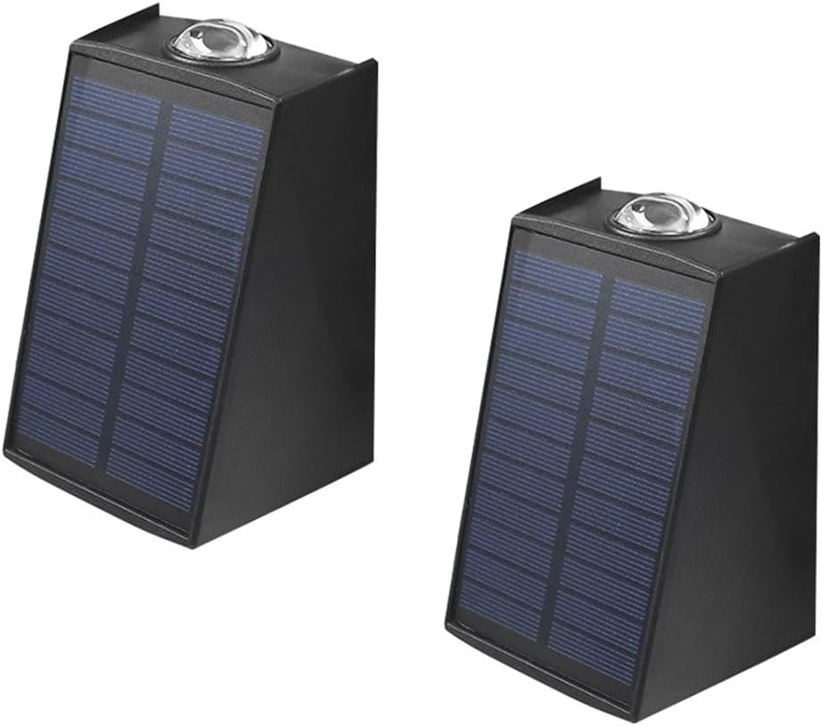 2-teiliges Wasserdichtes Led-solar-außenbeleuchtungsset, Schwarz, Warmweißes Licht, Gartenleuchte Für Den Außenbereich