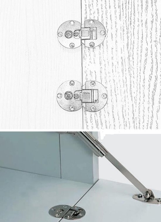 1 Stück 90-grad-klappscharnier Mit Verdecktem Design – Verstellbares Möbel-, Tür- Und Tischscharnier (6,5 X 4 X 3,5 Cm, Silber)