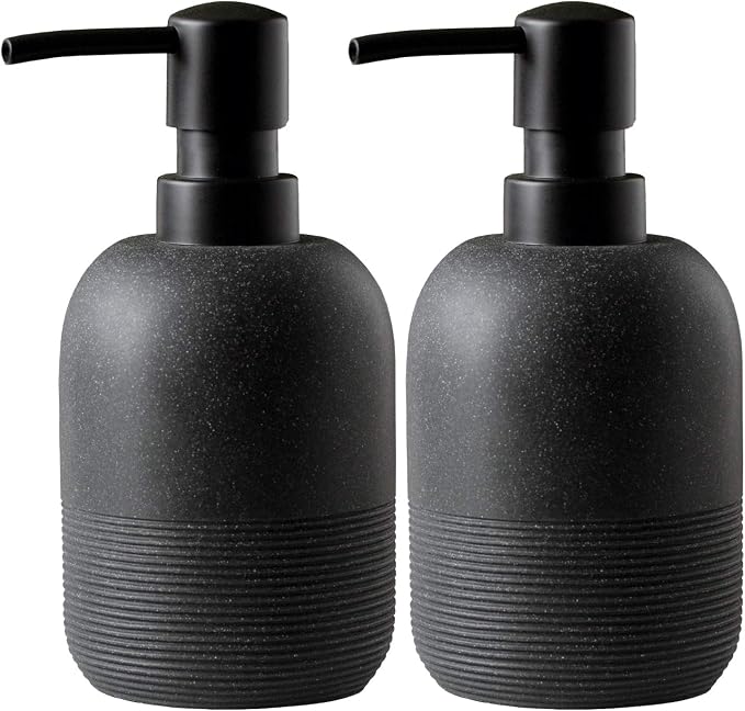 Seifenspender-set In Mattschwarz Mit Pumpe – Handseife, Moderner Küchenseifenspender – 10,4 Oz (ca. 300,5 G)