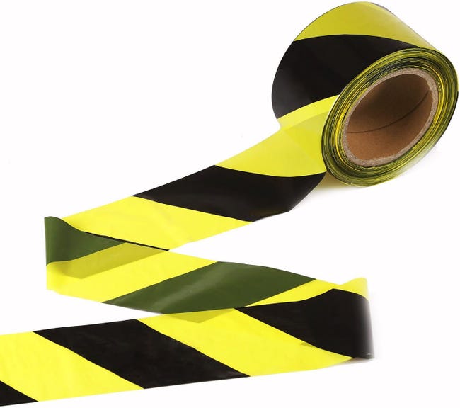 3 Rollen Warnband – 45 Mm X 30 M Pro Rolle – Zur Bodenmarkierung/sicherheit – Schwarz/gelbe Streifen