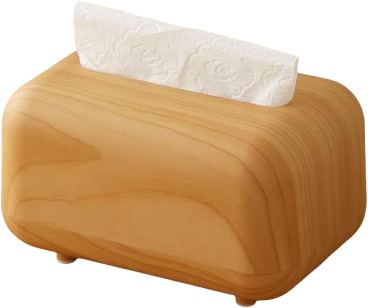 Schlichte, Stilvolle, Rutschfeste Serviettenbox – Helle Holzoptik + Anti-rutsch-funktion – Hotelaccessoire / Schreibtischdekoration / Bar-organizer / Serviettenhalter – Ideal
