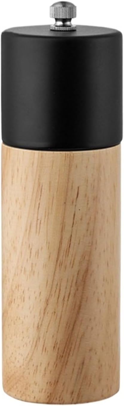 Manuelle Salz- Und Pfeffermühle Aus Holz Mit Sockel, Multifunktionales Gewürzgefäß, Keramik-küchenhelfer, Geeignet Für Den Hausgebrauch (schwarz).