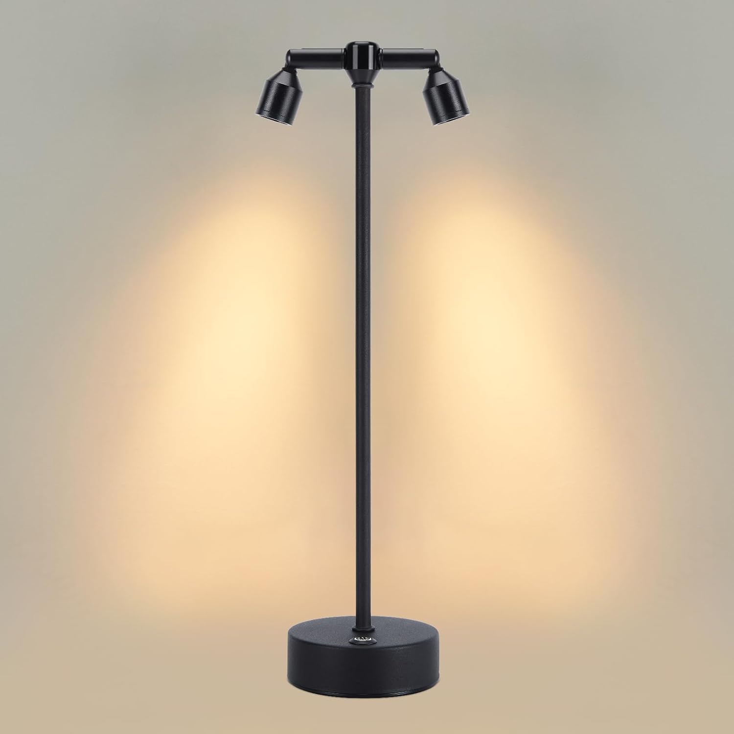 Kabelloser, Wiederaufladbarer Strahler – Tischleuchte Für Kunst, Pflanzen & Schmuckvitrine, Ideal Für Wohnzimmer, Esszimmer & Geschäft – Schwarz – Warmes Licht