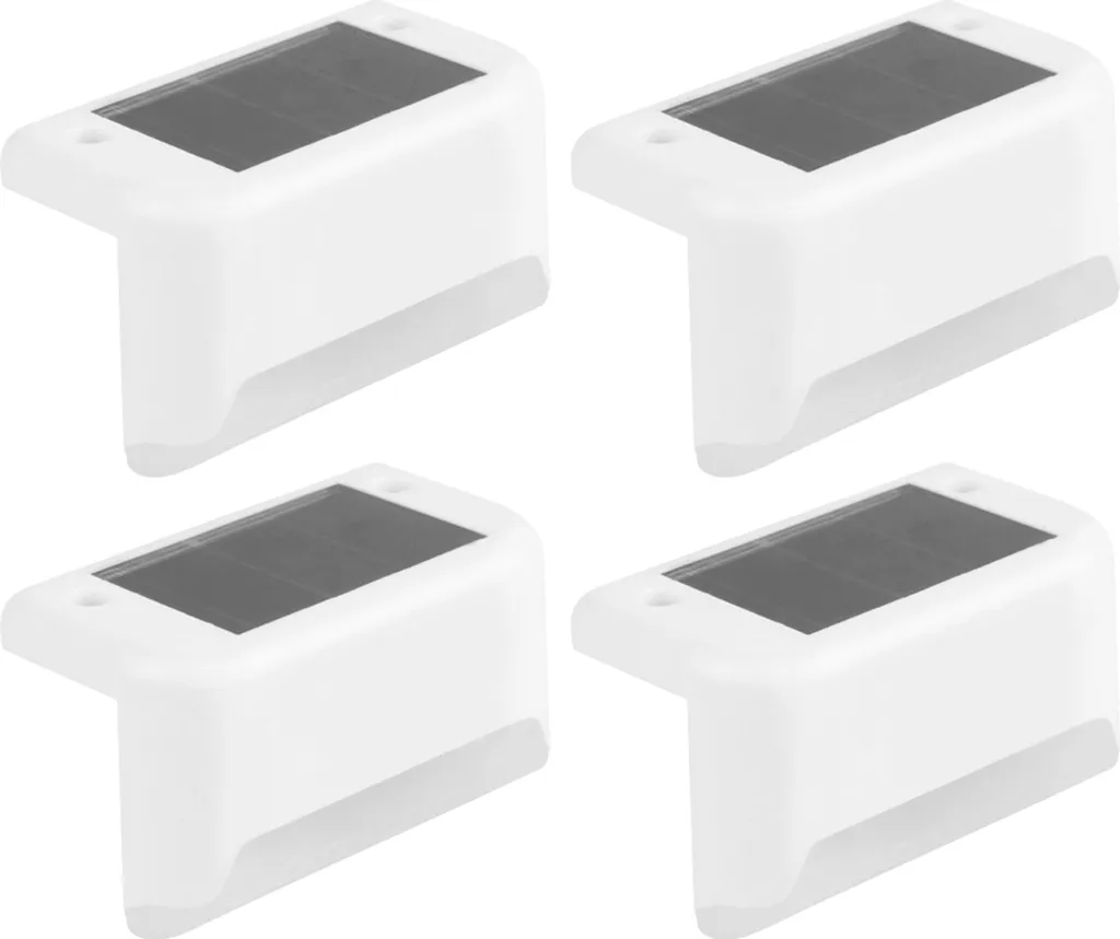 Solarbetriebene Gartenleuchten, 4er-pack, Weiße, Wasserdichte Led-stufenleuchten, Geeignet Für Treppen, Gärten Und Wege, Weißes Licht.