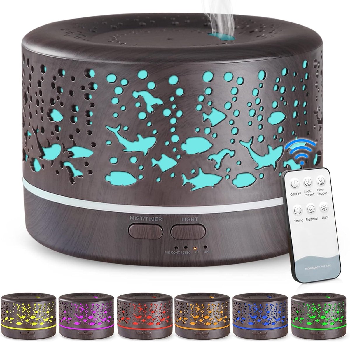 700 Ml Ätherischer Öldiffusor – Luftbefeuchter – Ultraschall-aromatherapie – Elektrisches Aromatherapie-spa – Yoga – 7 Lichtquellen – Hohl – 700 Ml