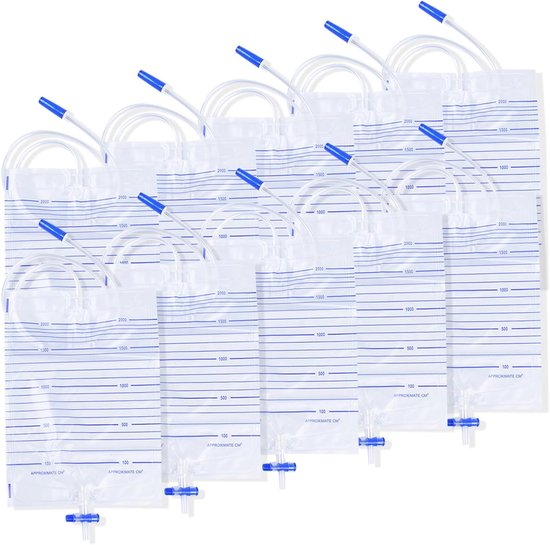 10 Stück 2000 Ml Urinbeutel, Katheterbeutel, Beinbeutel, Urinbeutel Für Inkontinenz, Urinbeutel Mit Ventil Und T-drainage