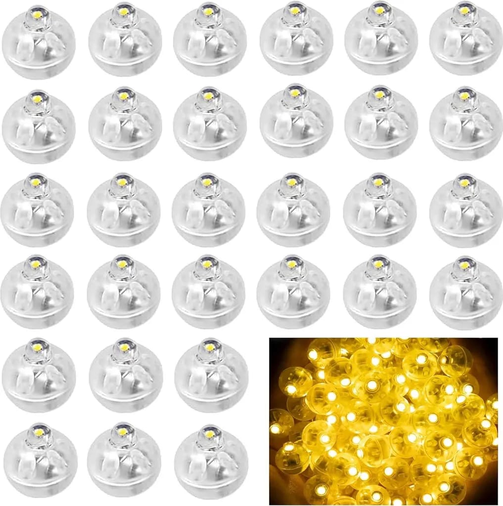 100 Mini-led-ballonlichter, Warmweiße Runde Partylichter, Geeignet Für Geburtstage, Hochzeiten, Papierlaternen, Weihnachtsdekorationen.