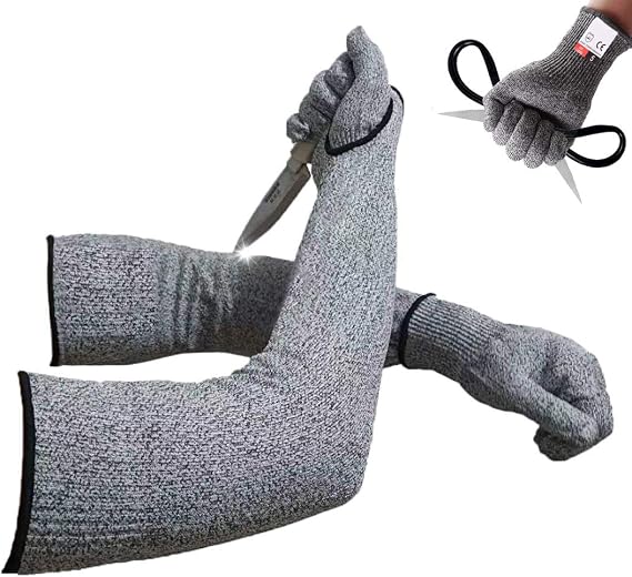 Schnittfeste Nitrilhandschuhe Und -ärmel Mit Schutzstufe 5, Schnittfest, Strapazierfähig Und Komfortabel Für Arbeit, Gartenarbeit Und Industrielle Anwendungen.