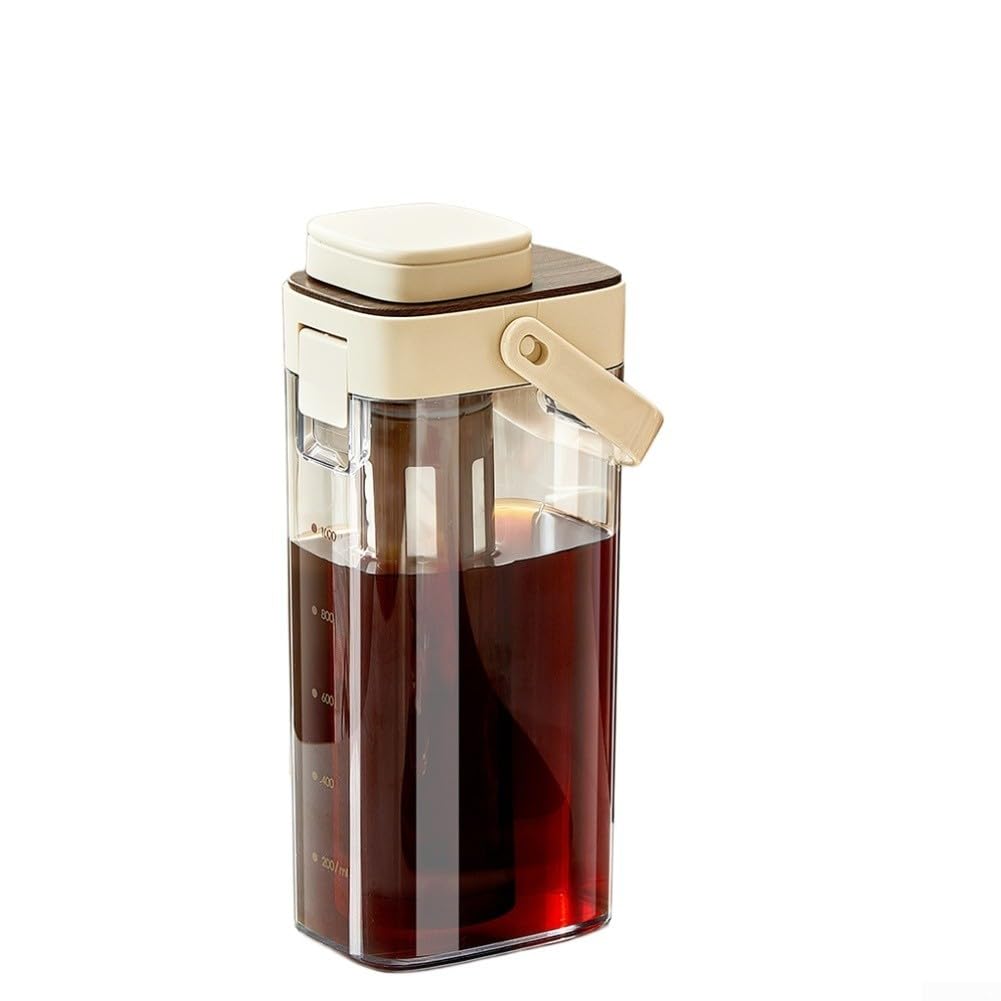 1000-ml-kaltbrüh-kaffeemaschine Mit Herausnehmbarem Feinsiebfilter, Geeignet Für Eistee, Früchtetee Und Selbstgemachten Kaltbrühkaffee (weiß).