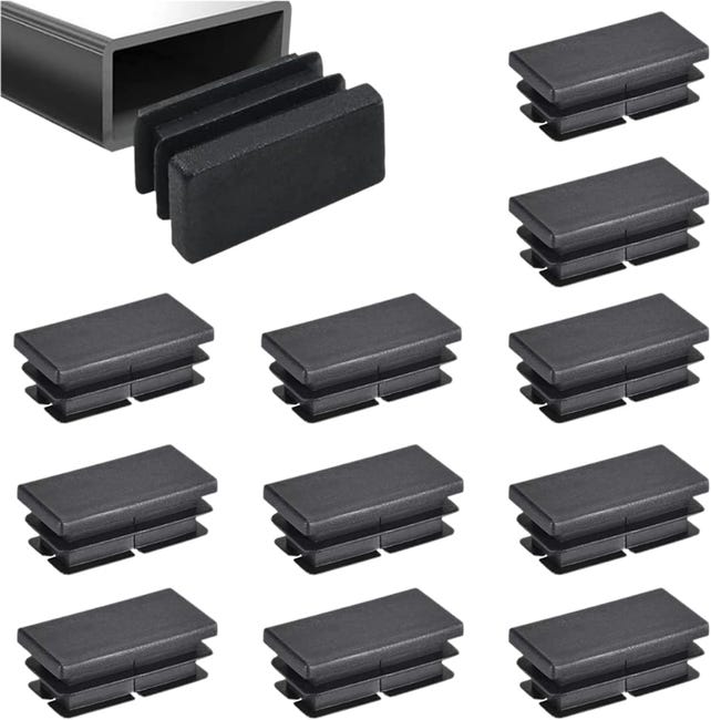 12er-packung Streifenendkappen Für Rechteckrohre, Geeignet Für Metallrohre, Sofas, Stühle Und Stuhlbeinkappen (40x20 Mm).