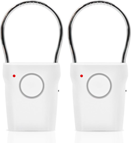 Türgriffalarm, 2er-pack 120 Db Elektronischer Fenster- Und Türsensor Für Hotel- Und Reisesicherheit, Weiß.